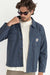 rhythm hickory stripe work shirt navy front
