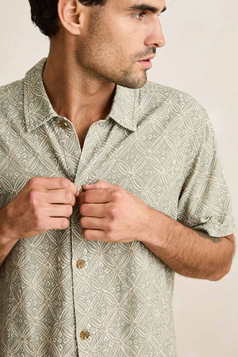 rhythm java ss shirt olive detail