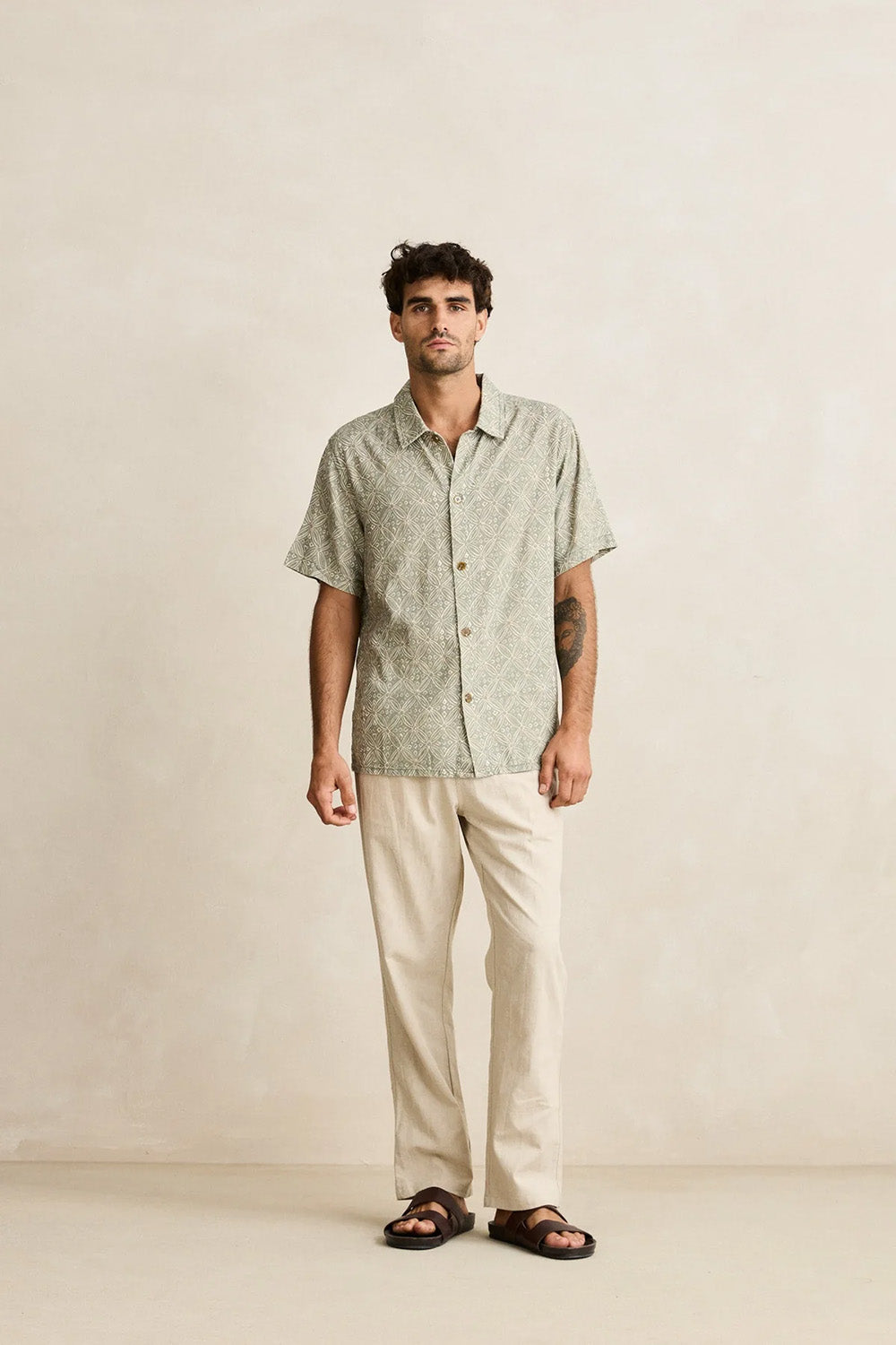 rhythm java ss shirt olive front