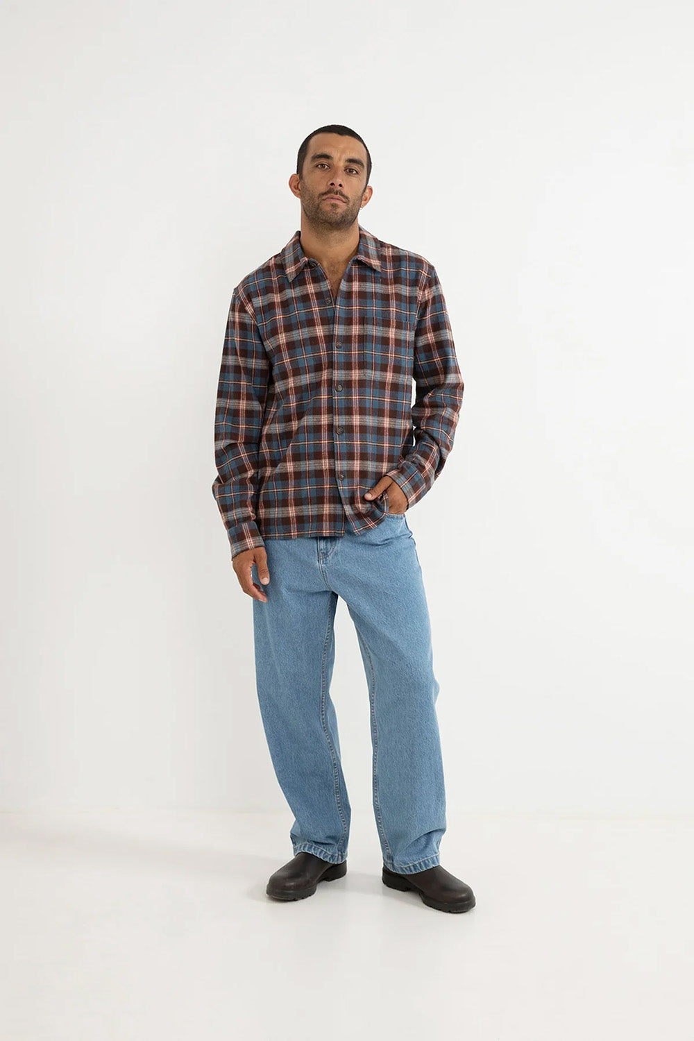 rhythm kern ls flannel chocolate