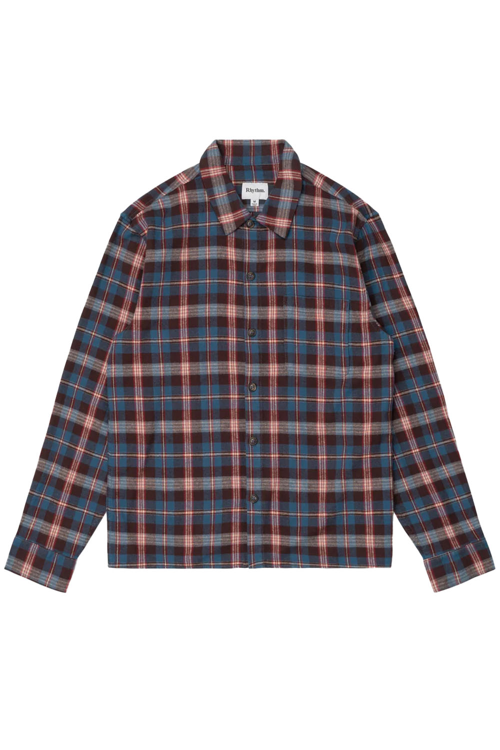 rhythm kern ls flannel chocolate flatlay