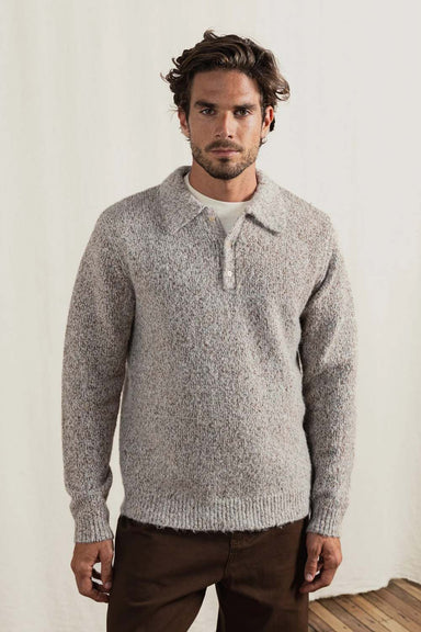 rhythm kinetic collared knit tobacco front