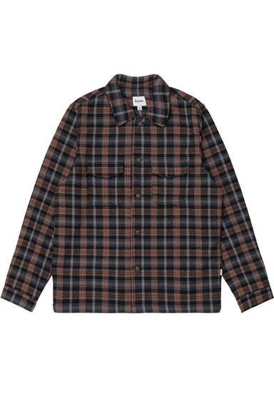 rhythm polar bond ls flannel charcoal flatlay