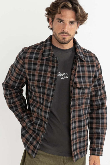 rhythm polar bond ls flannel charcoal front