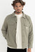 rhythm sherpa lined work shirt sage front 