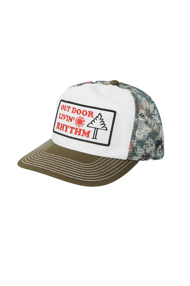 rhythm tropical trucker cap camo front