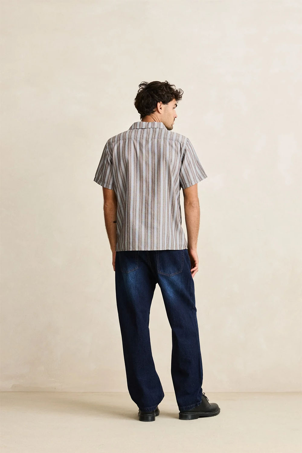 rhythm vacation stripe ss shirt chocolate back