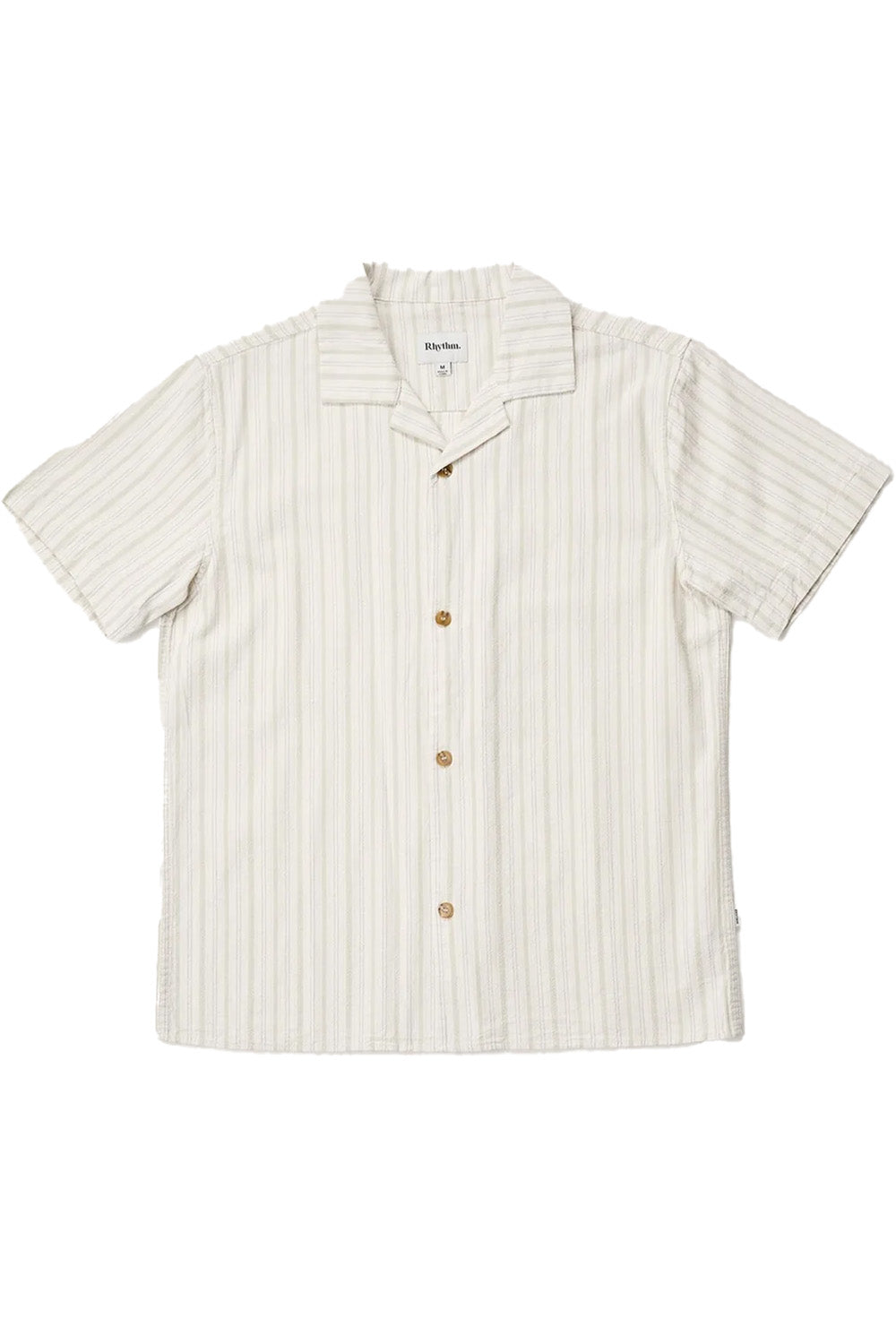rhythm vacation stripe ss shirt natural flatlay