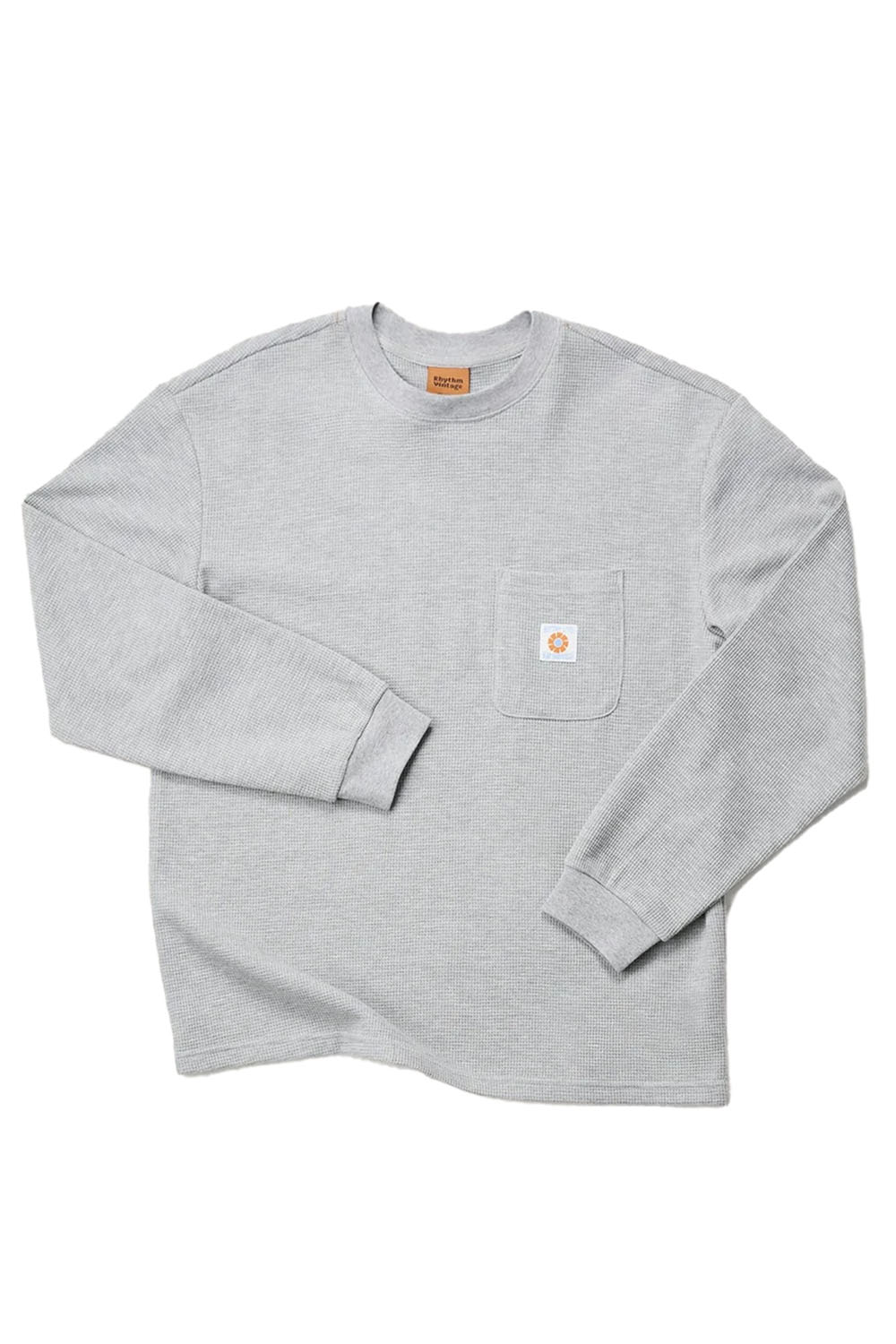 rhythm vintage pocket ls waffle grey heather flatlay
