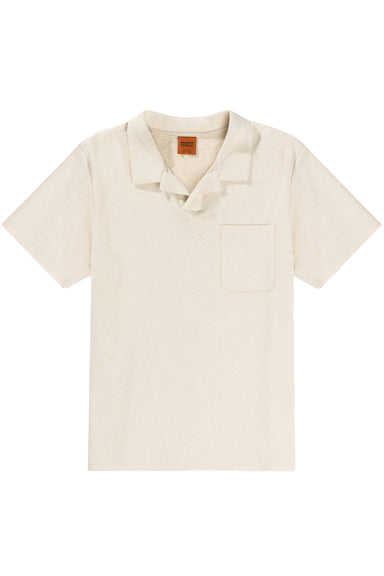 rhythm vintage terry ss polo natural flatlay