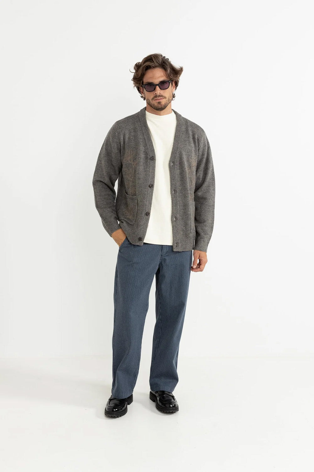 rhythm wes cardigan charcoal