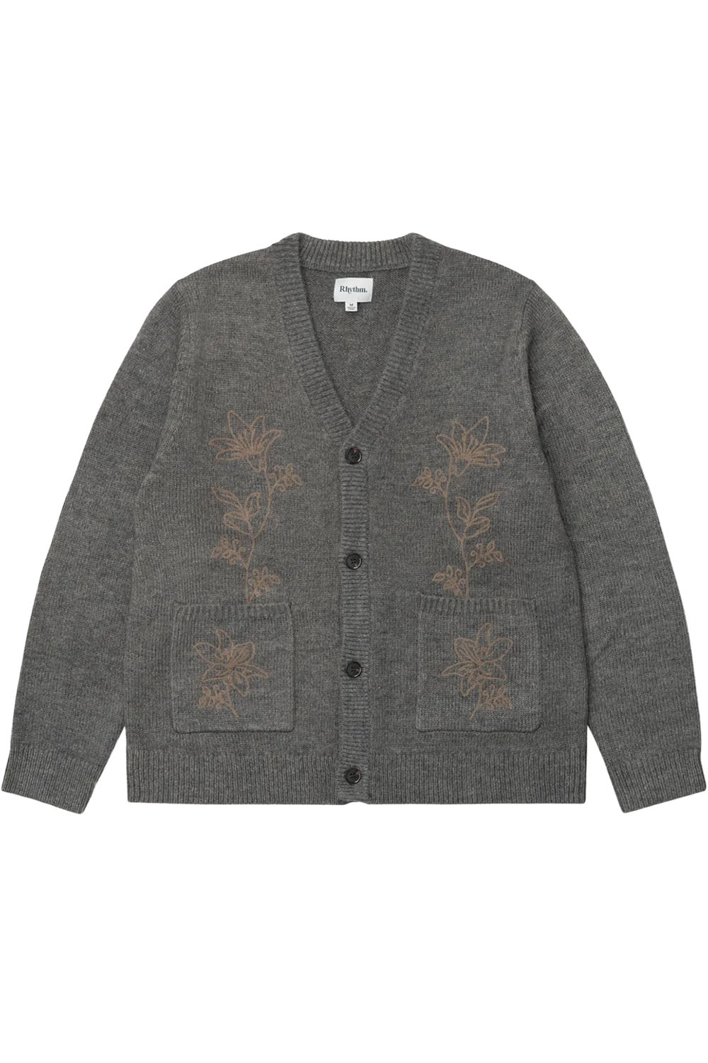 rhythm wes cardigan charcoal flatlay