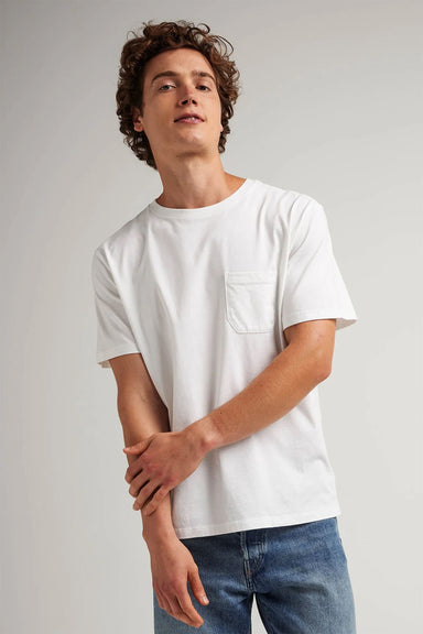 Richer Poorer Pima Pocket Tee in White — Front view