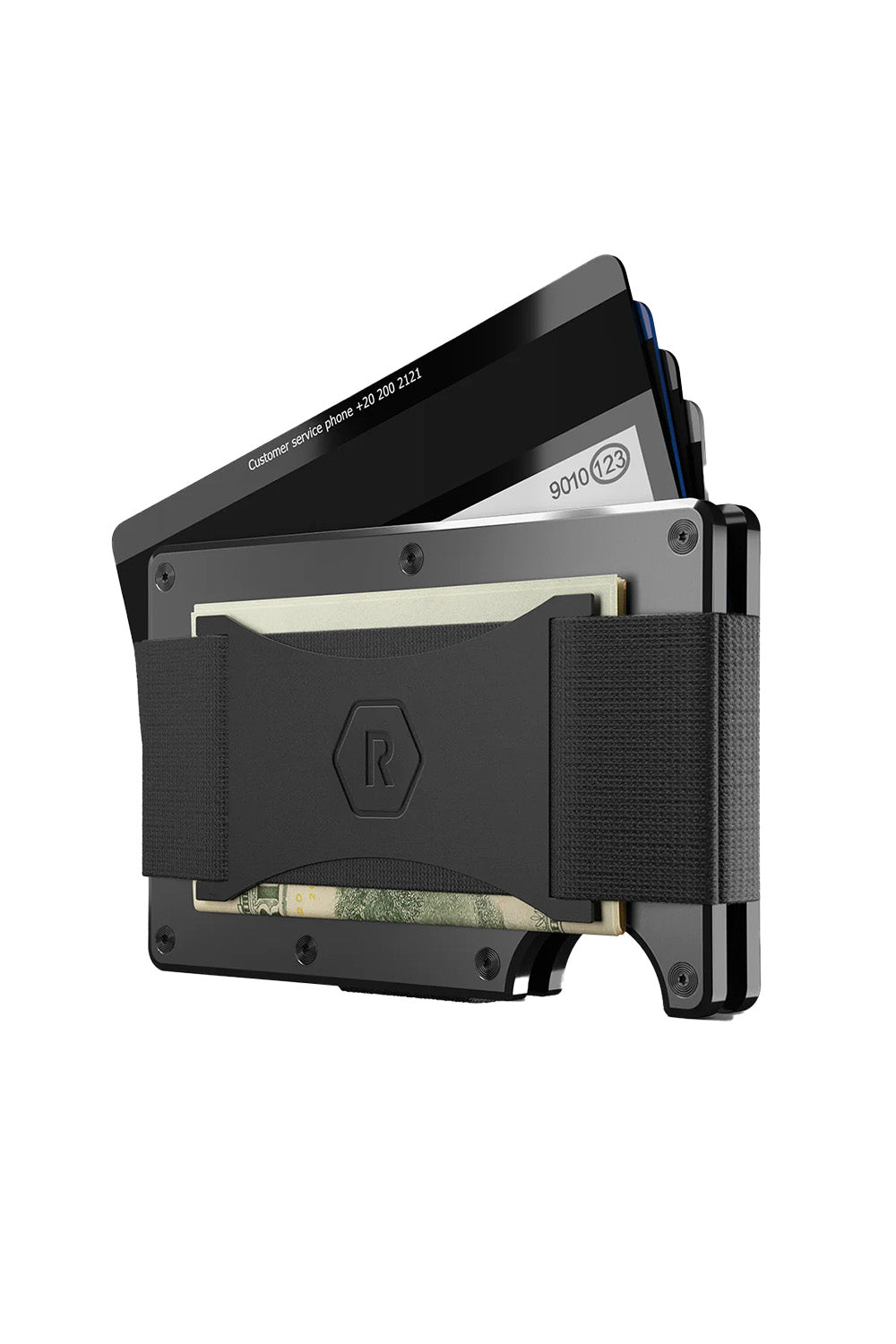 Ridge Wallets - Aluminum Cash Strap - Gunmetal - Angle