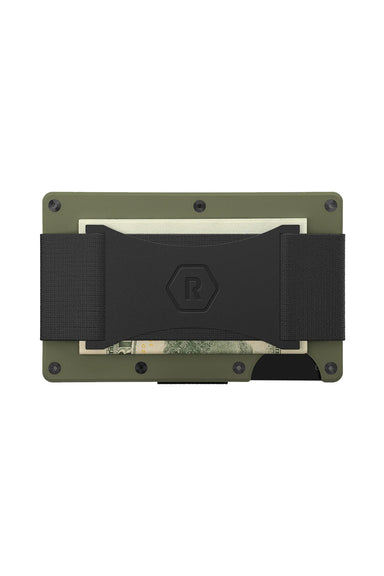 Ridge Wallets - Aluminum Cash Strap - Matte Olive - Front