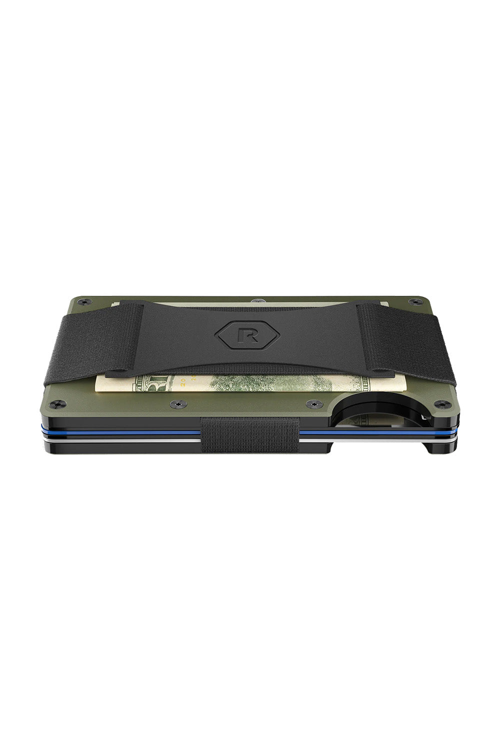 Ridge Wallets - Aluminum Cash Strap - Matte Olive - Side