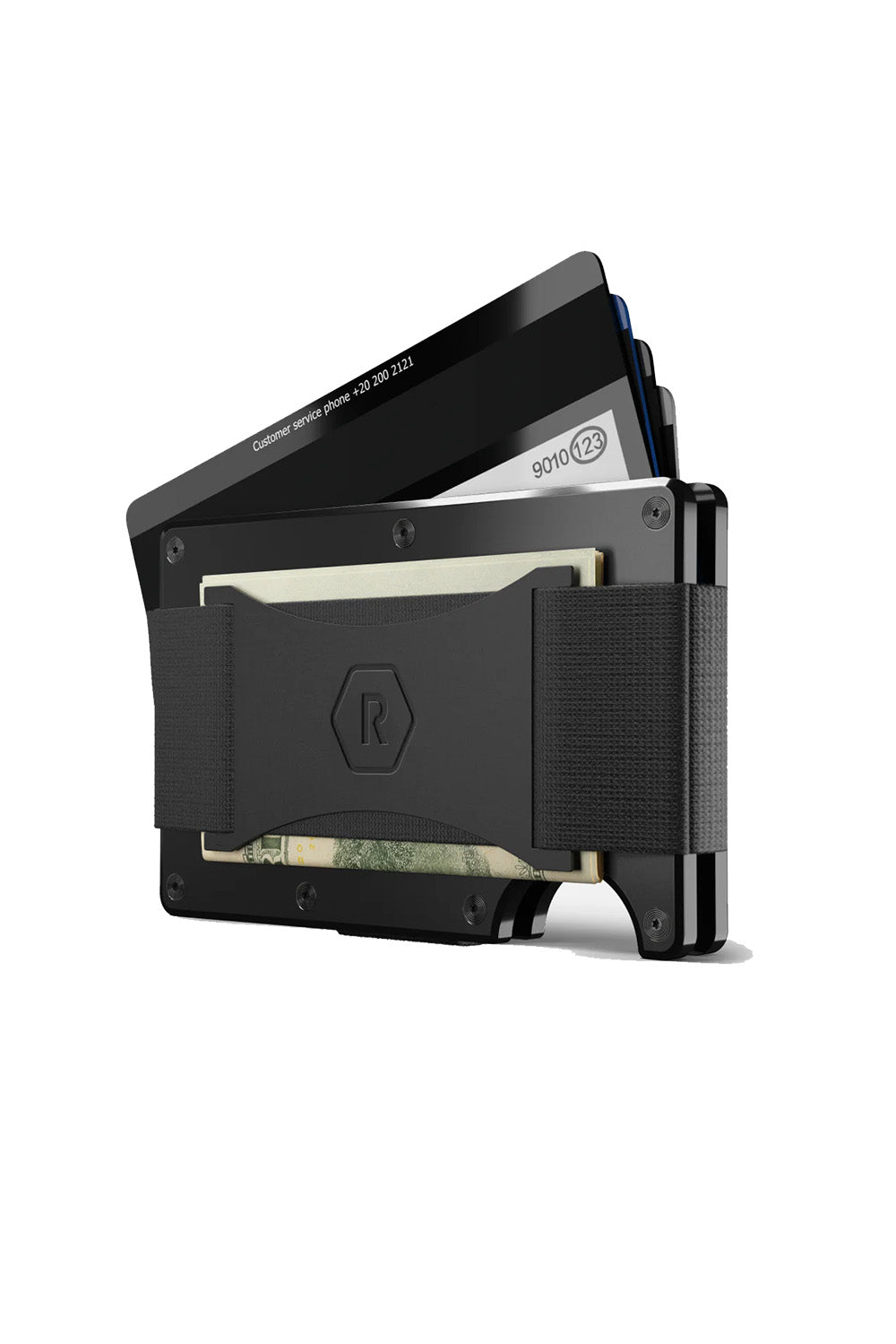 Ridge Wallets - Aluminum Cash Strap - Royal Black - Angle