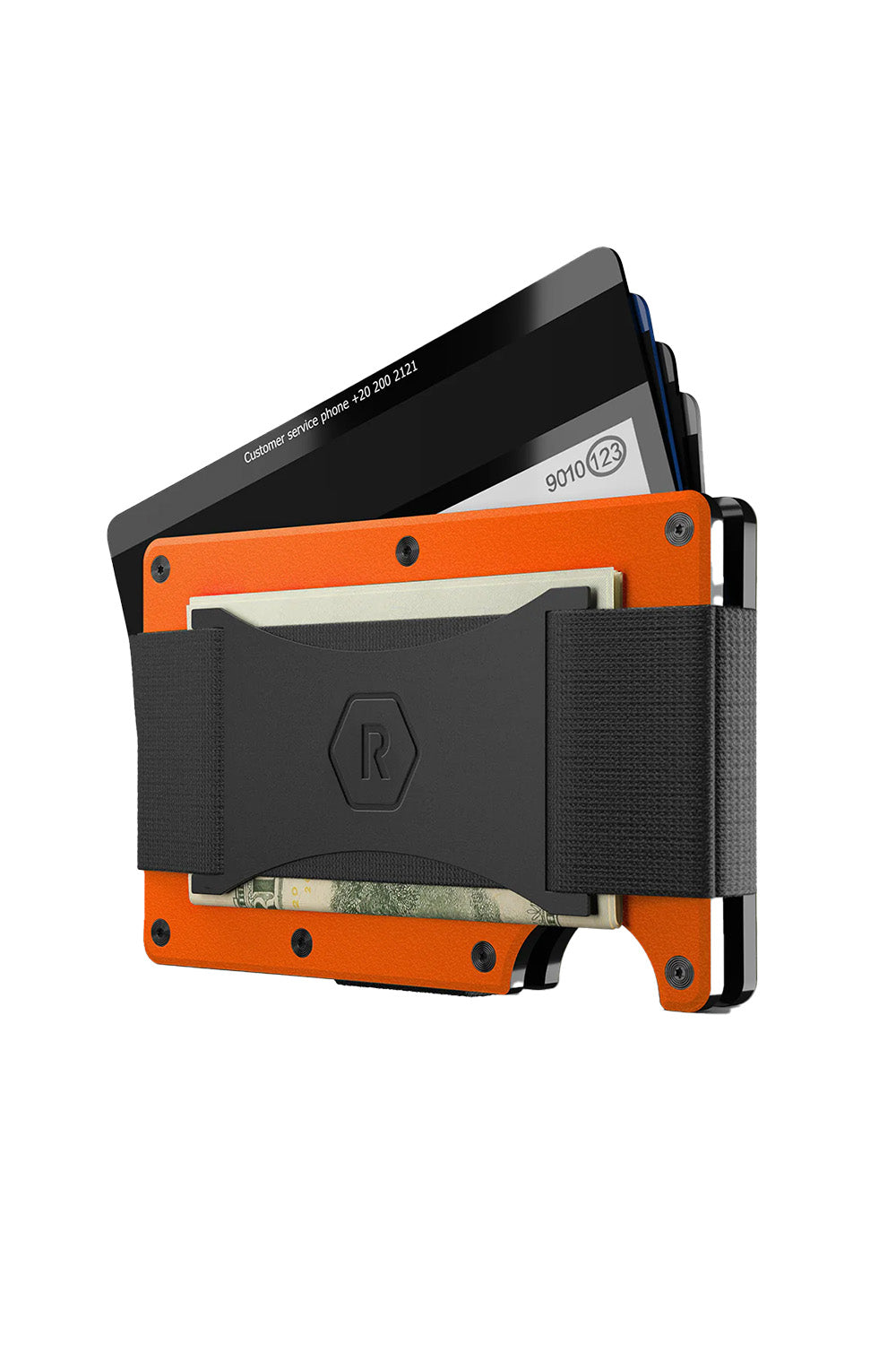 ridge wallet aluminum cash strap basecamp orange