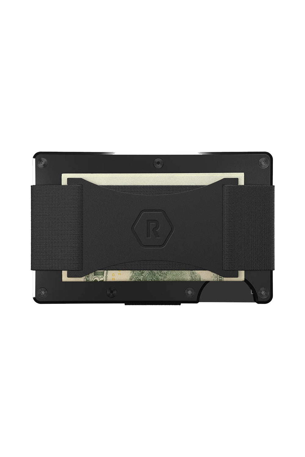 ridge wallet aluminum cash strap royal black back