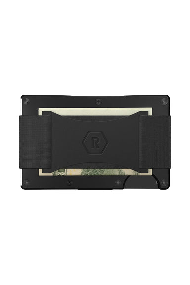 ridge wallet aluminum cash strap royal black back