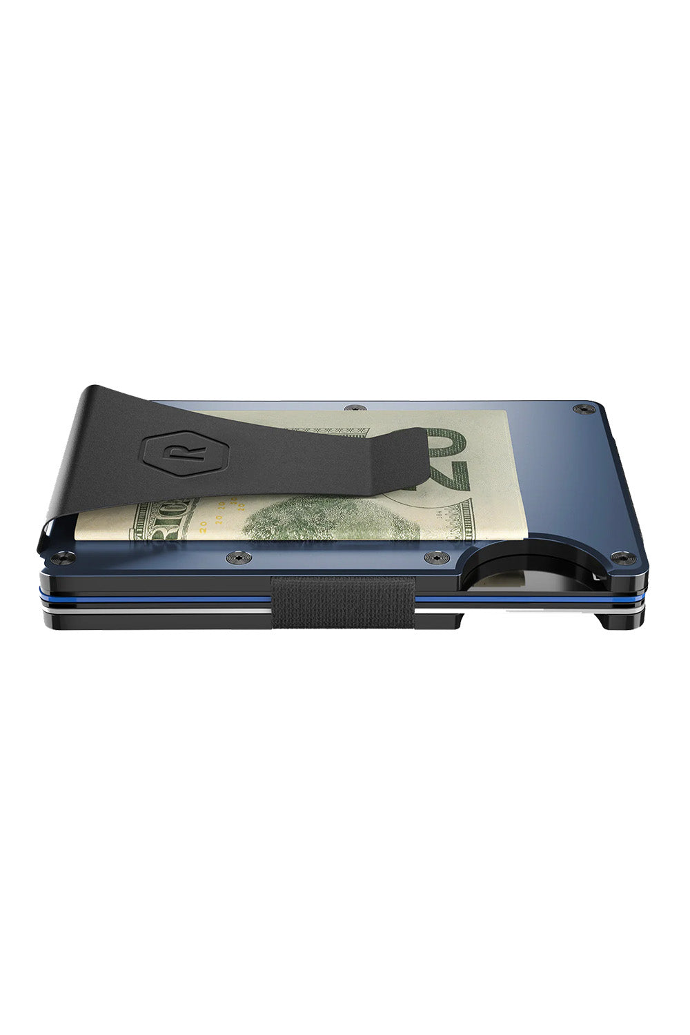 ridge wallet aluminum money clip alpine navy side