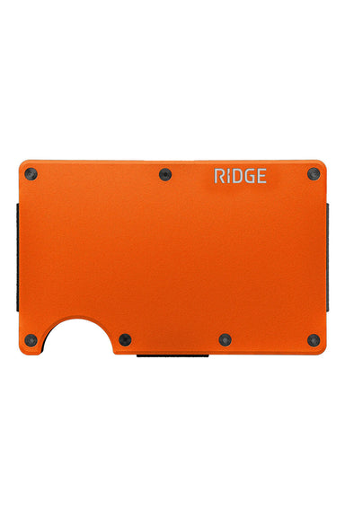 ridge wallet aluminum money clip basecamp orange front