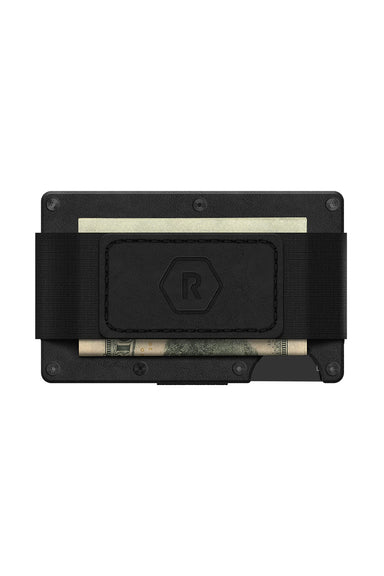 ridge wallet leather cash strap midnight black back