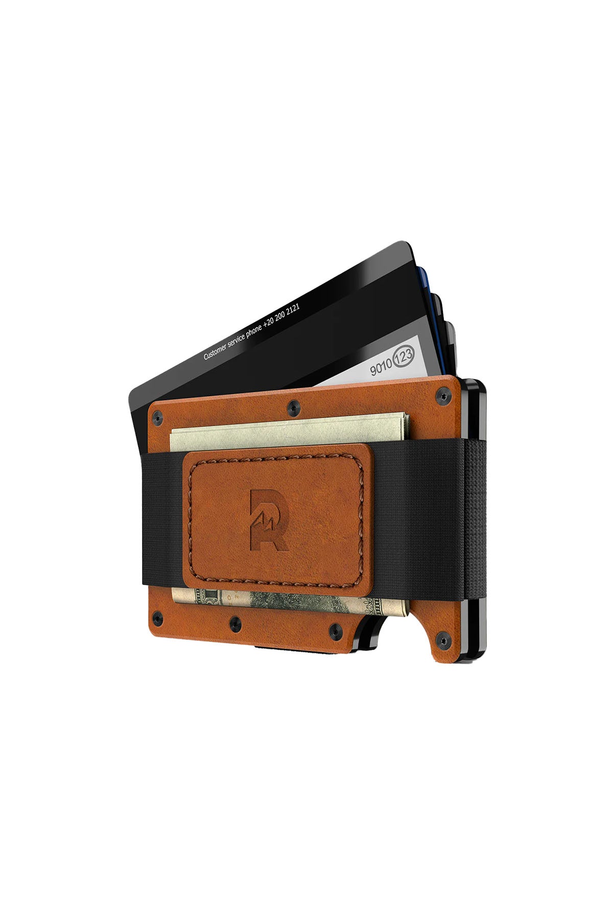 ridge wallet leather cash strap tobacco brown