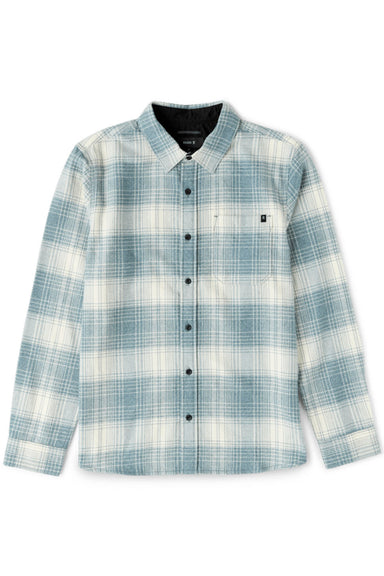 Roark Revival - Crossroads Flannel - Dusty Turquoise - Flatlay Front