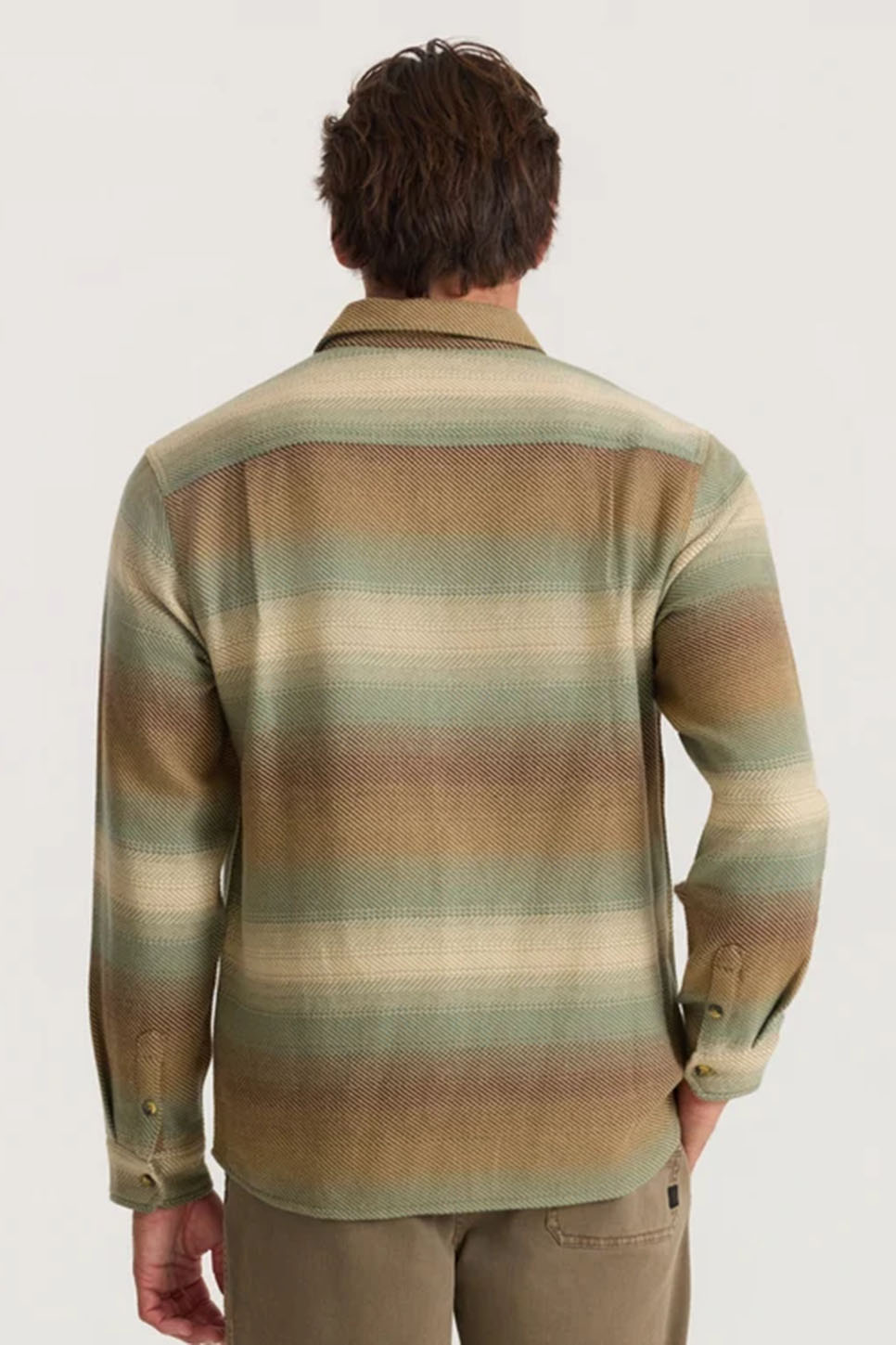 Roark Revival - Crossroads Flannel - Sand - Model Back