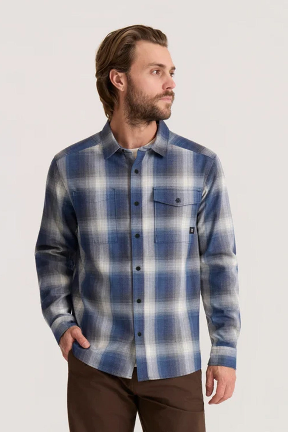 Roark Revival - Diablo Flannel - Slate - Model Front