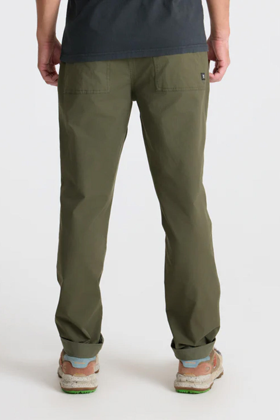 Roark Revival Layover Pro Traveler Pant in Military — Back view