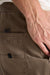 Roark Revival Made To Fade Pant in Washed Brown — Pocket detail view