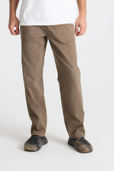 Roark Revival Made To Fade Pant in Washed Brown — Front view, on model