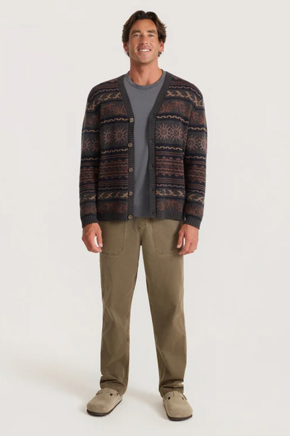 Roark Revival - Nomad Cardigan - Rust - Model Full Body