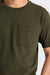 Roark Revival Well Worn Organic Tee in Military — Pocket detail view