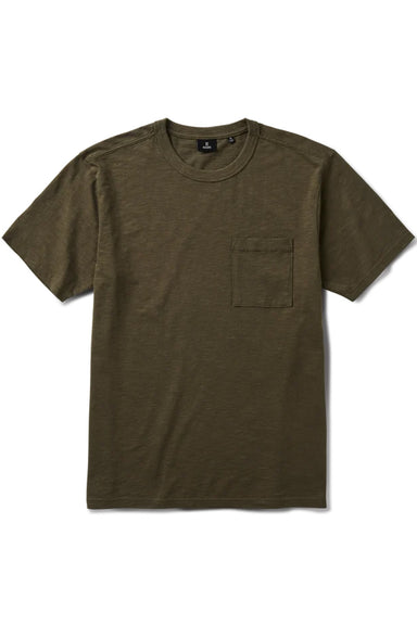 Roark Revival Well Worn Organic Tee in Military — Flatlay view