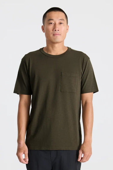 Roark Revival Well Worn Organic Tee in Military — Front view