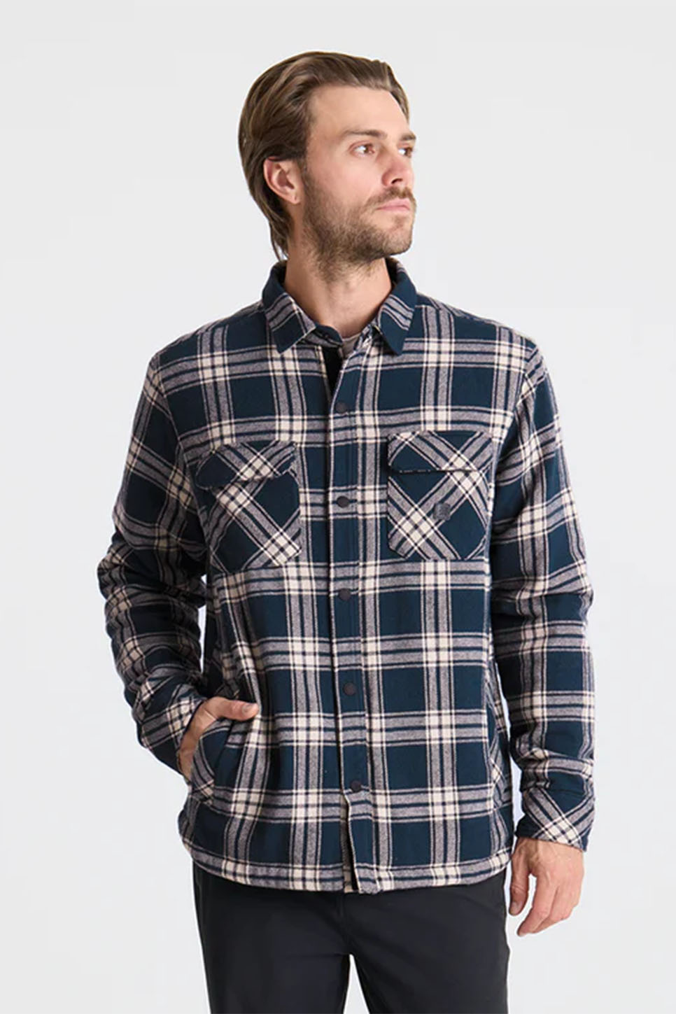roark backwoods overshirt navy front
