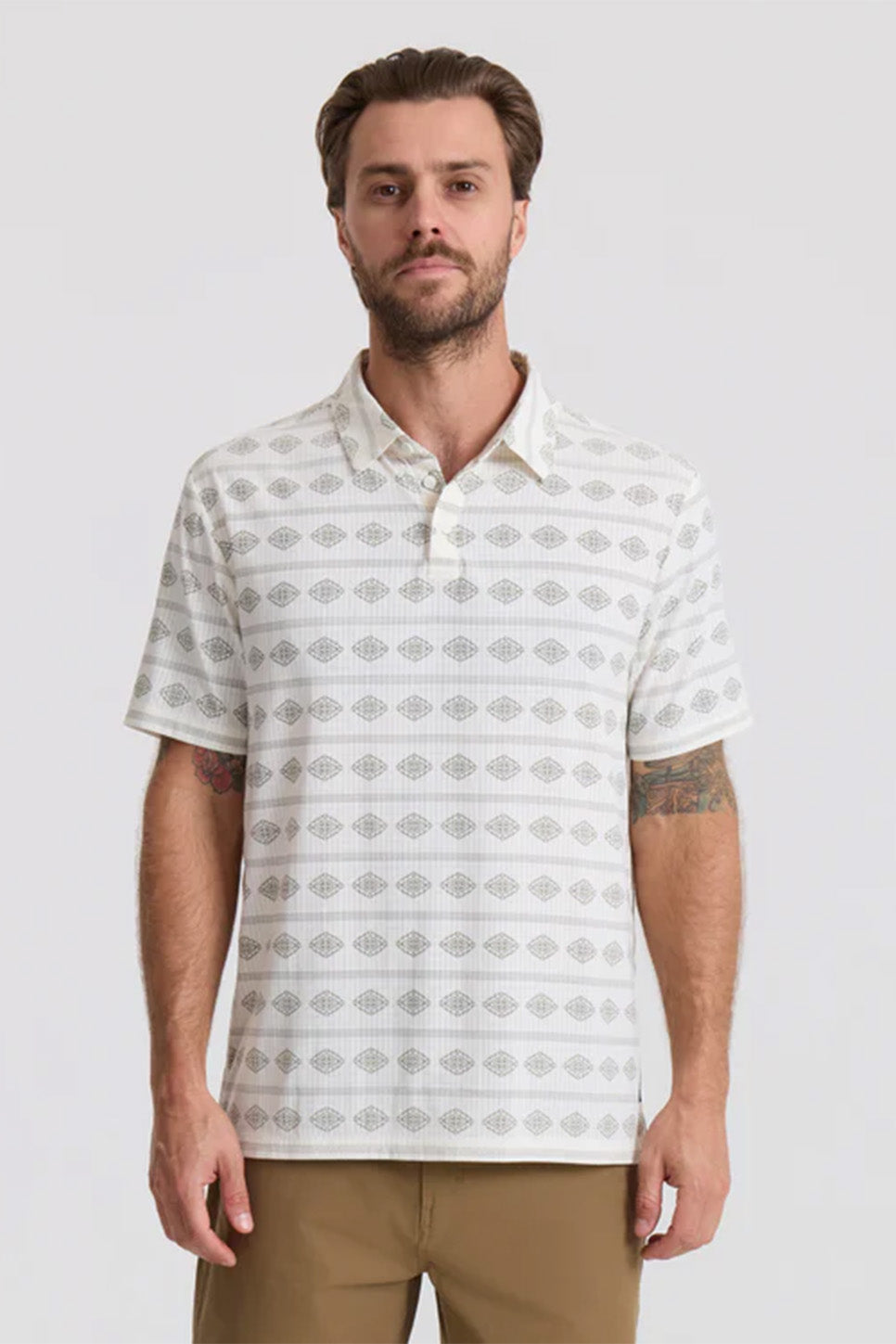 roark bless up polo unbleached front