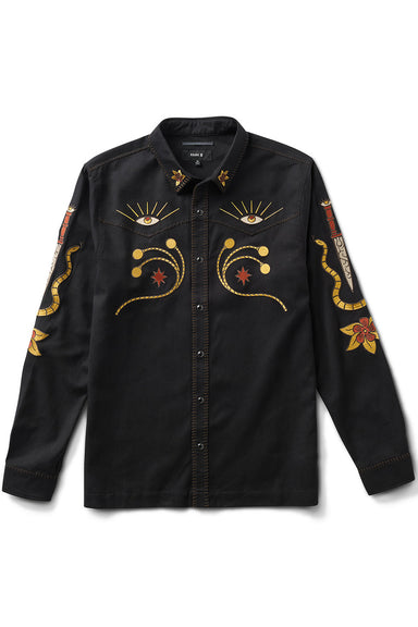 roark gaucho range shirt black flatlay