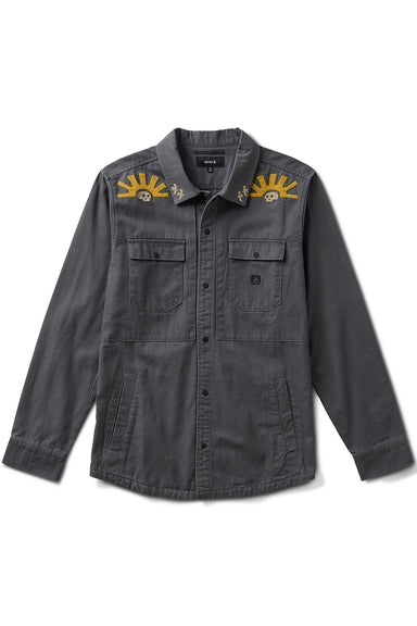 roark hebrides unlined charcoal flatlay