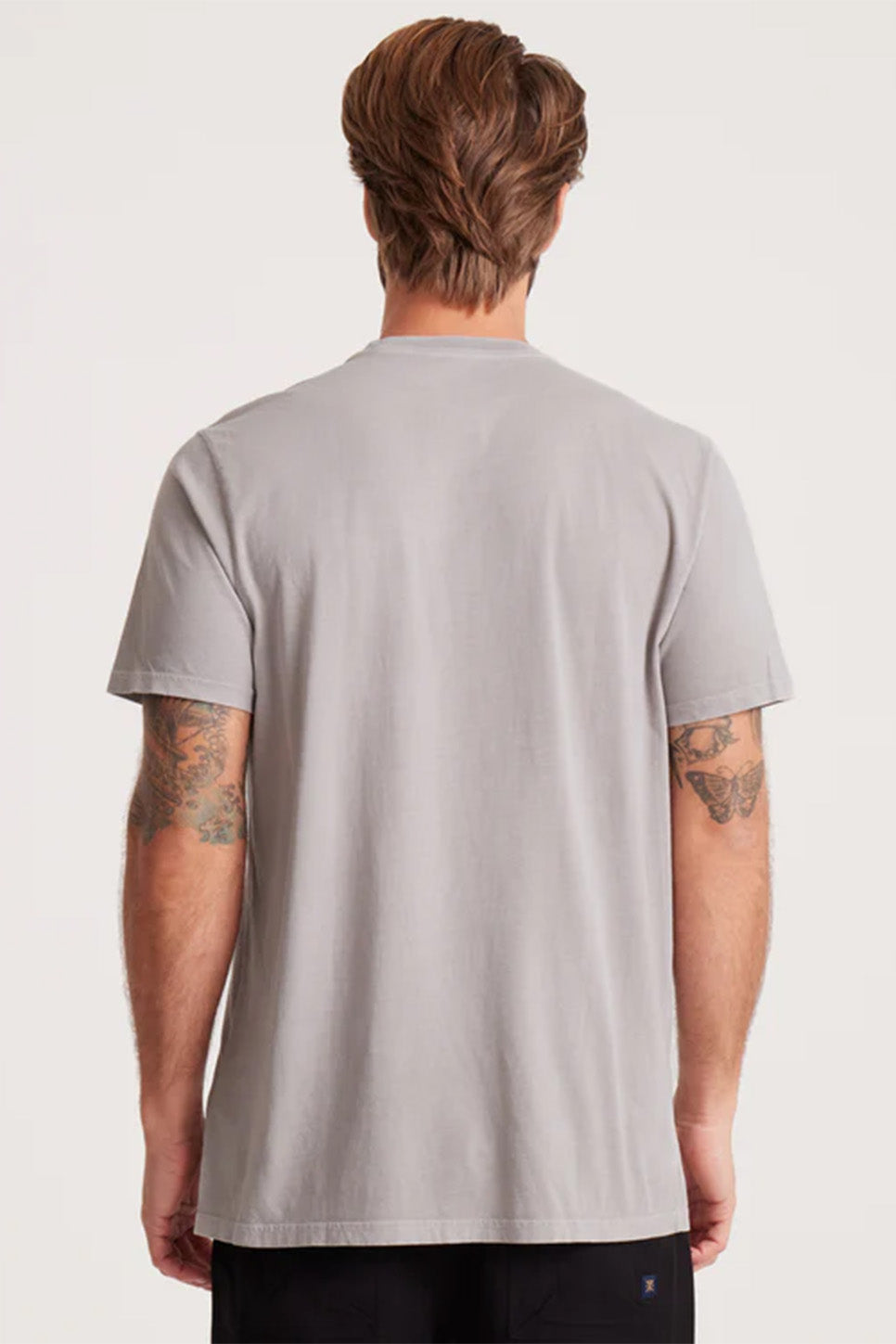 roark made to fade tee washed grey back