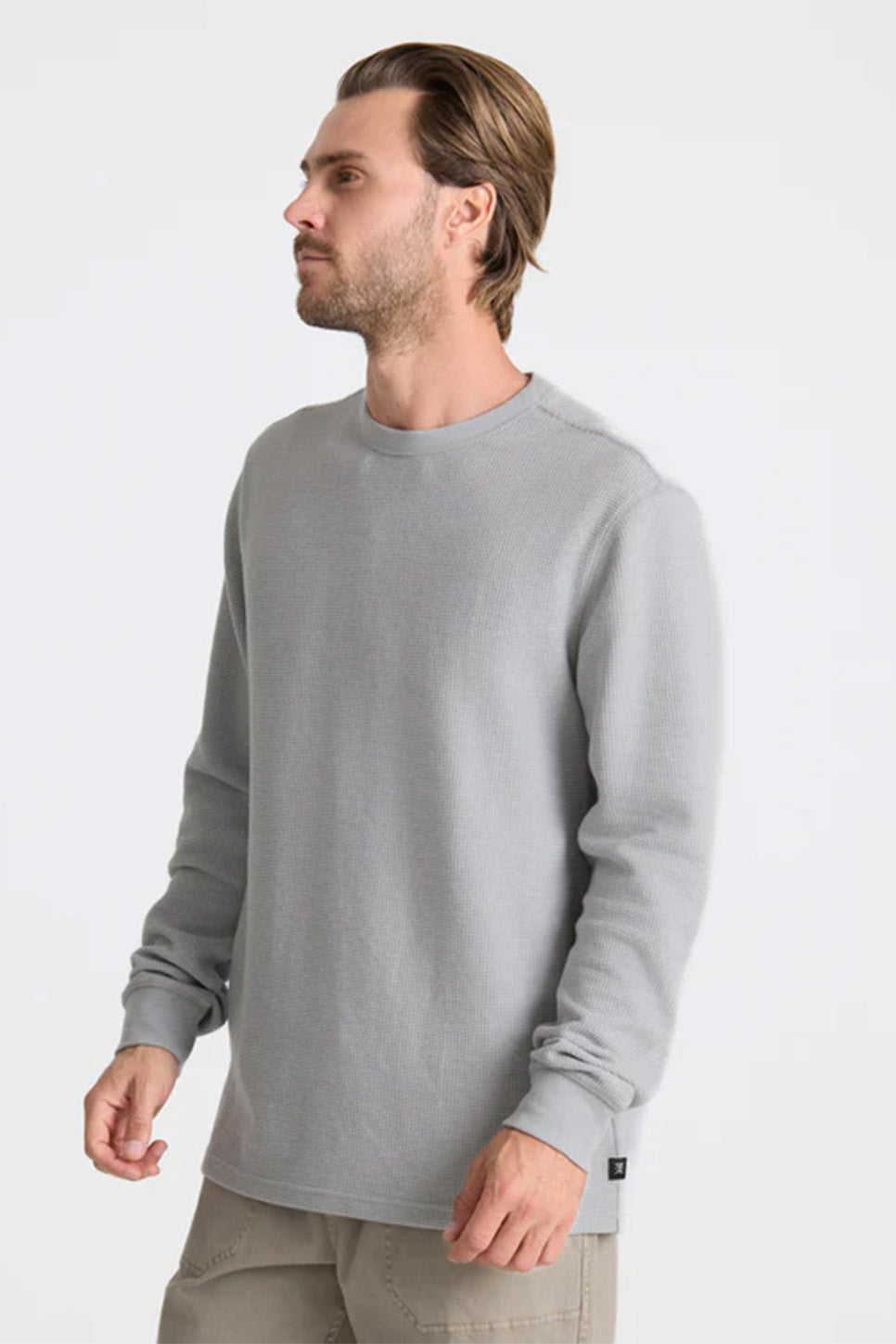 roark well worn thermal heather grey side