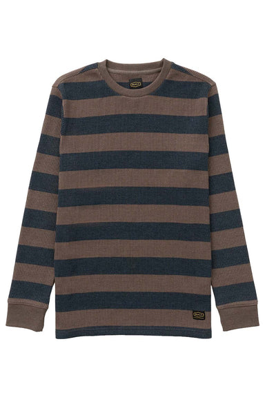 RVCA - Dayshift Thermal Stripe Long Sleeve - Mocha - Flatlay Front