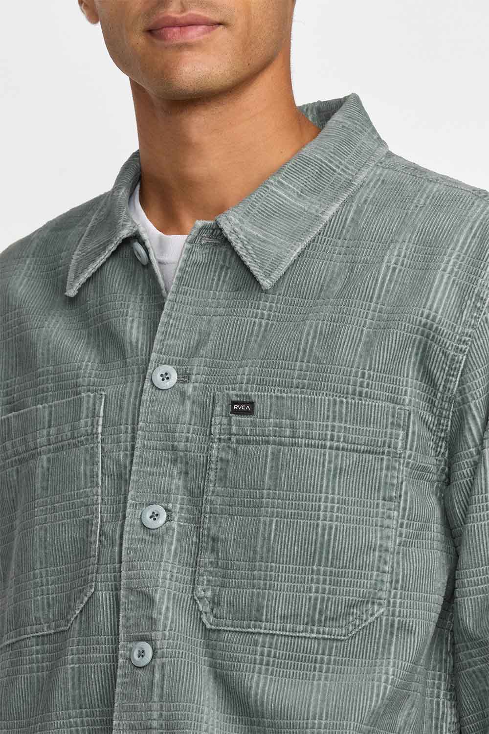 rvca adams overshirt lead detail