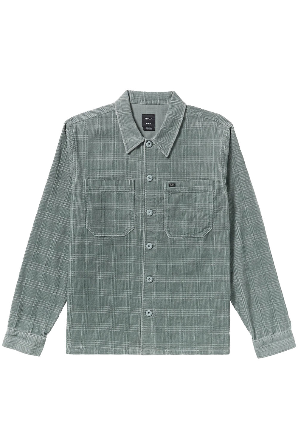 rvca adams overshirt lead flatlay