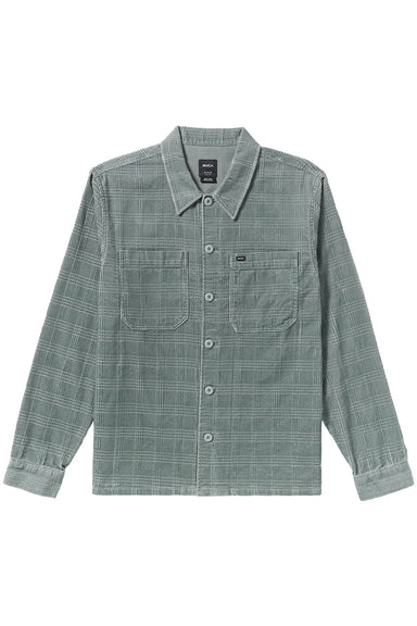 rvca adams overshirt lead flatlay