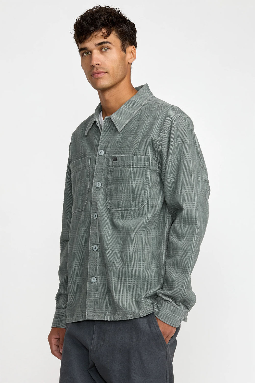 rvca adams overshirt lead side