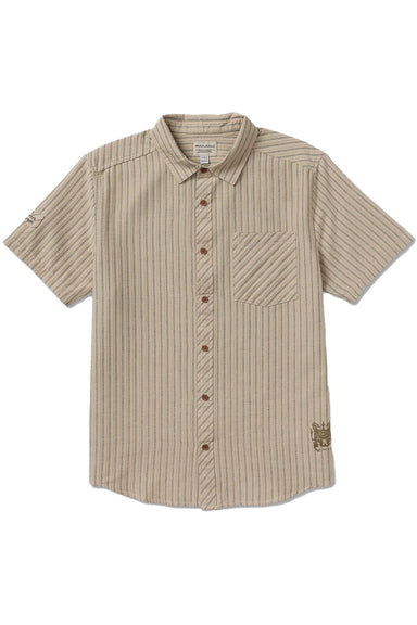 rvca archive stripe ss light khaki flatlay